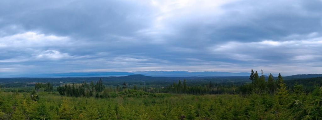 Enjoying the view at Hammerfest: the mountain, the ocean, and the mainland mountains far far away...