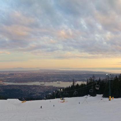 Snowboarding session on Grouse Mountain