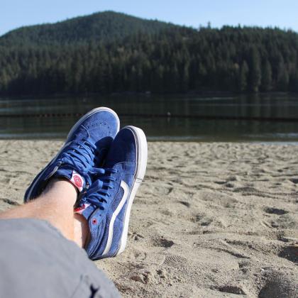 My Vans Sk8-Hi hanging out at the beach